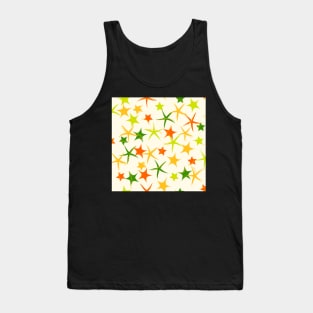 Starfish galaxy in lime green, emerald green, zesty orange and tangerine Tank Top